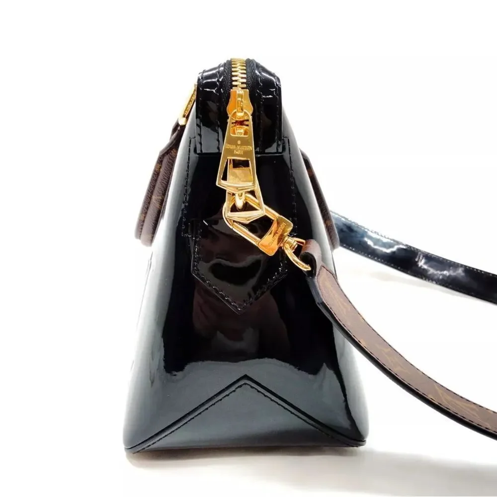 Louis Vuitton LV Handbag M54626 Miroir Black Patent LV Canvas Top Handle Tote - Picture 4 of 16